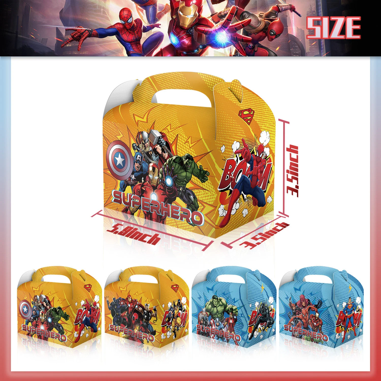 Avengers Superhero Party Favour Loot Boxes 12 Pack
