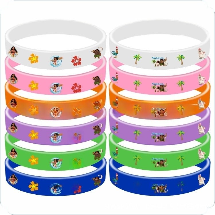 Kids Moana Silicone Wristbands 12pcs - Costume Works AU