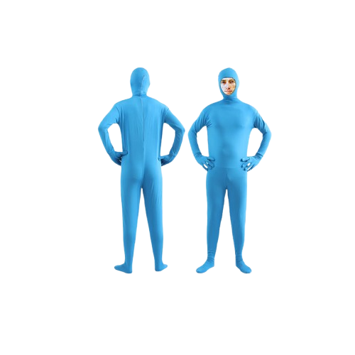 Kids Adults Open Face Invisible Man Costume Morph Suit Spandex Bodysuit