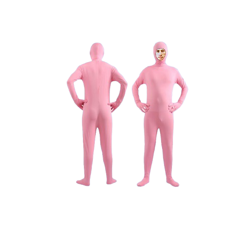 Kids Adults Open Face Invisible Man Costume Morph Suit Spandex Bodysuit