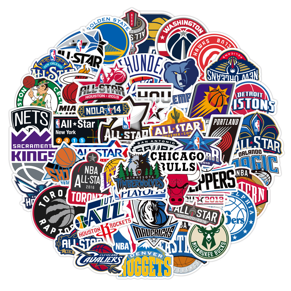 50PC Basketball NBA Logo Vinyl Stickers