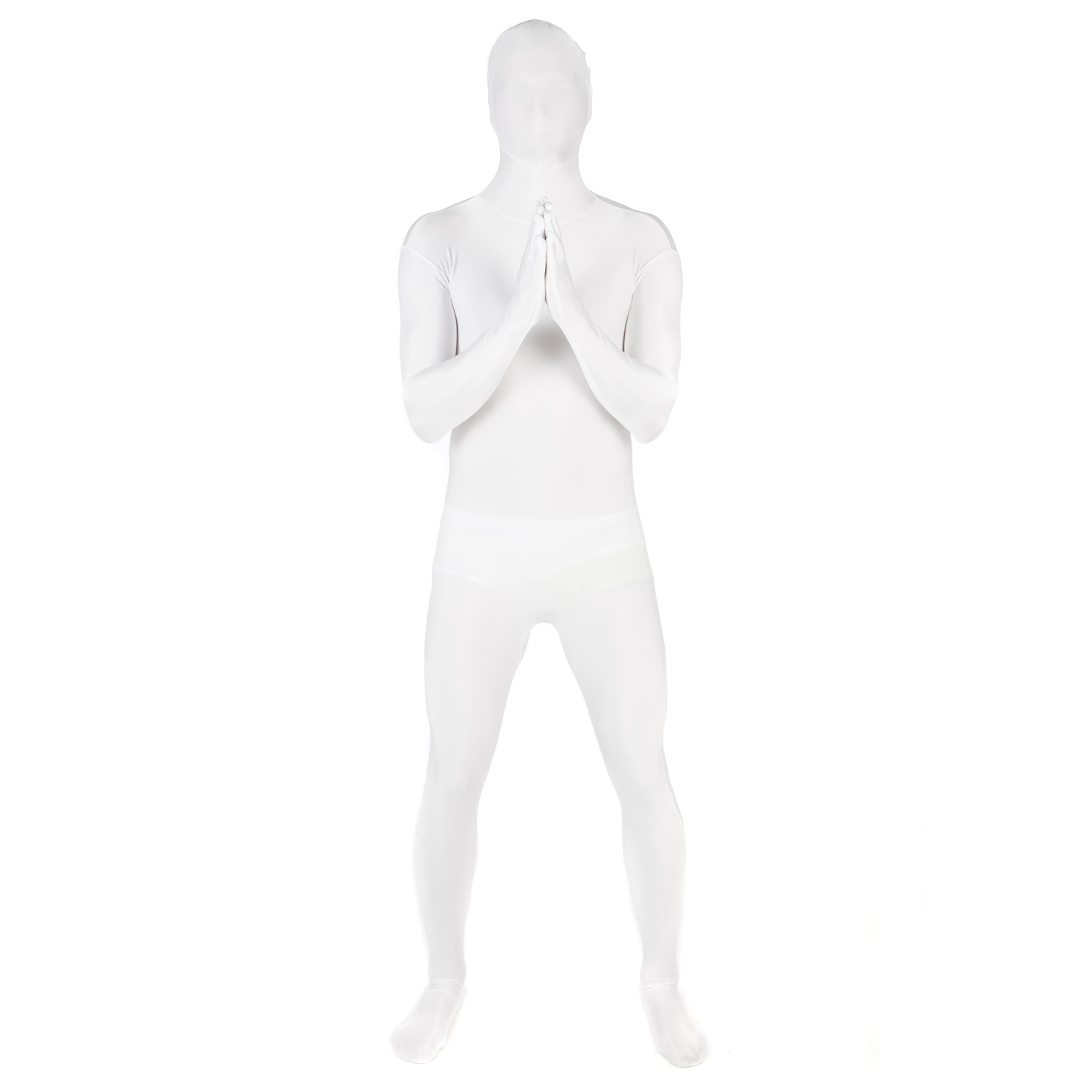 Kids Adult White Invisible Morph Suit Spandex Second Skin Costume