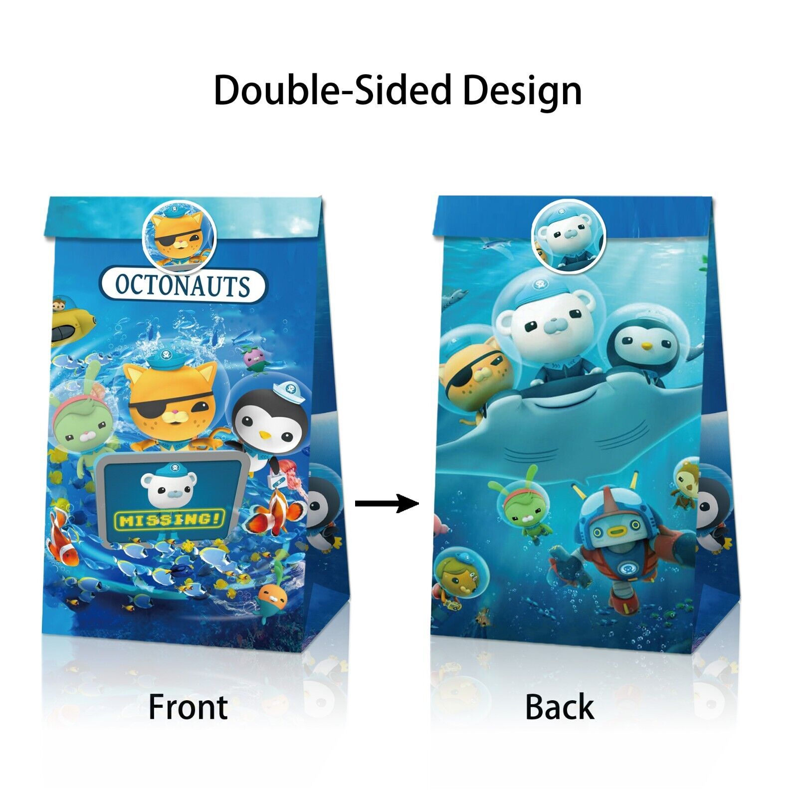 Octonauts Paper Loot Bags 12 Pack and Stickers - Costume Works AU