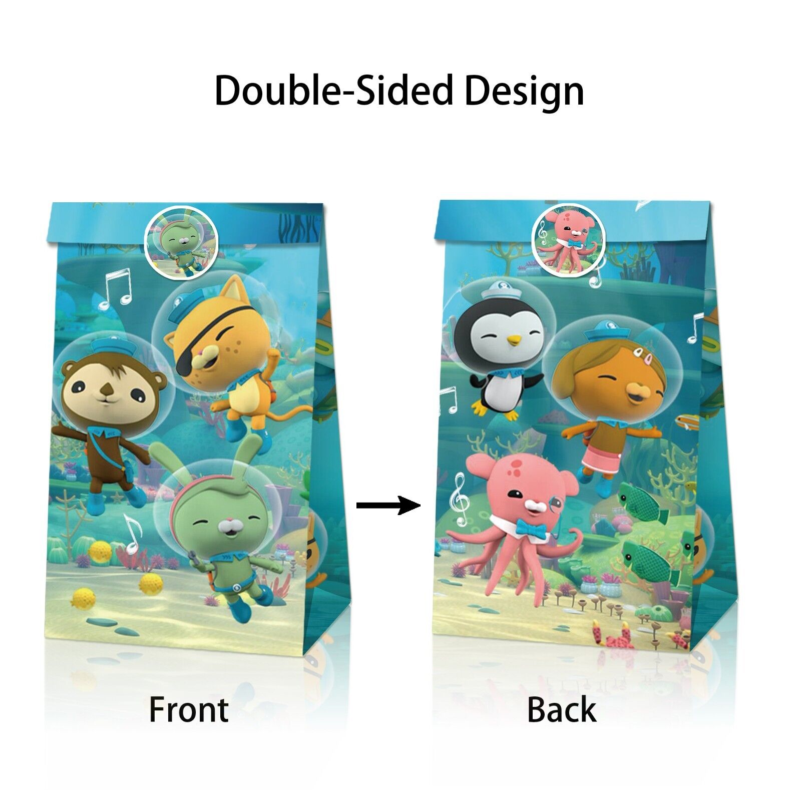 Octonauts Paper Loot Bags 12 Pack and Stickers - Costume Works AU