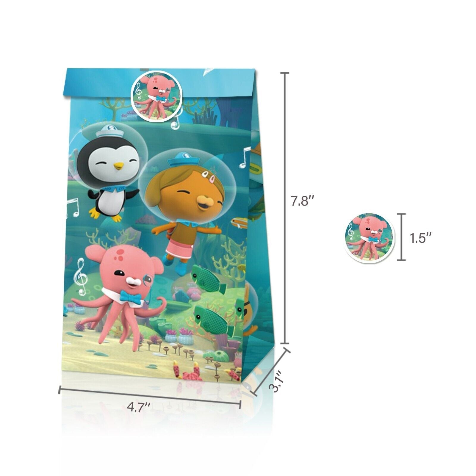 Octonauts Paper Loot Bags 12 Pack and Stickers - Costume Works AU