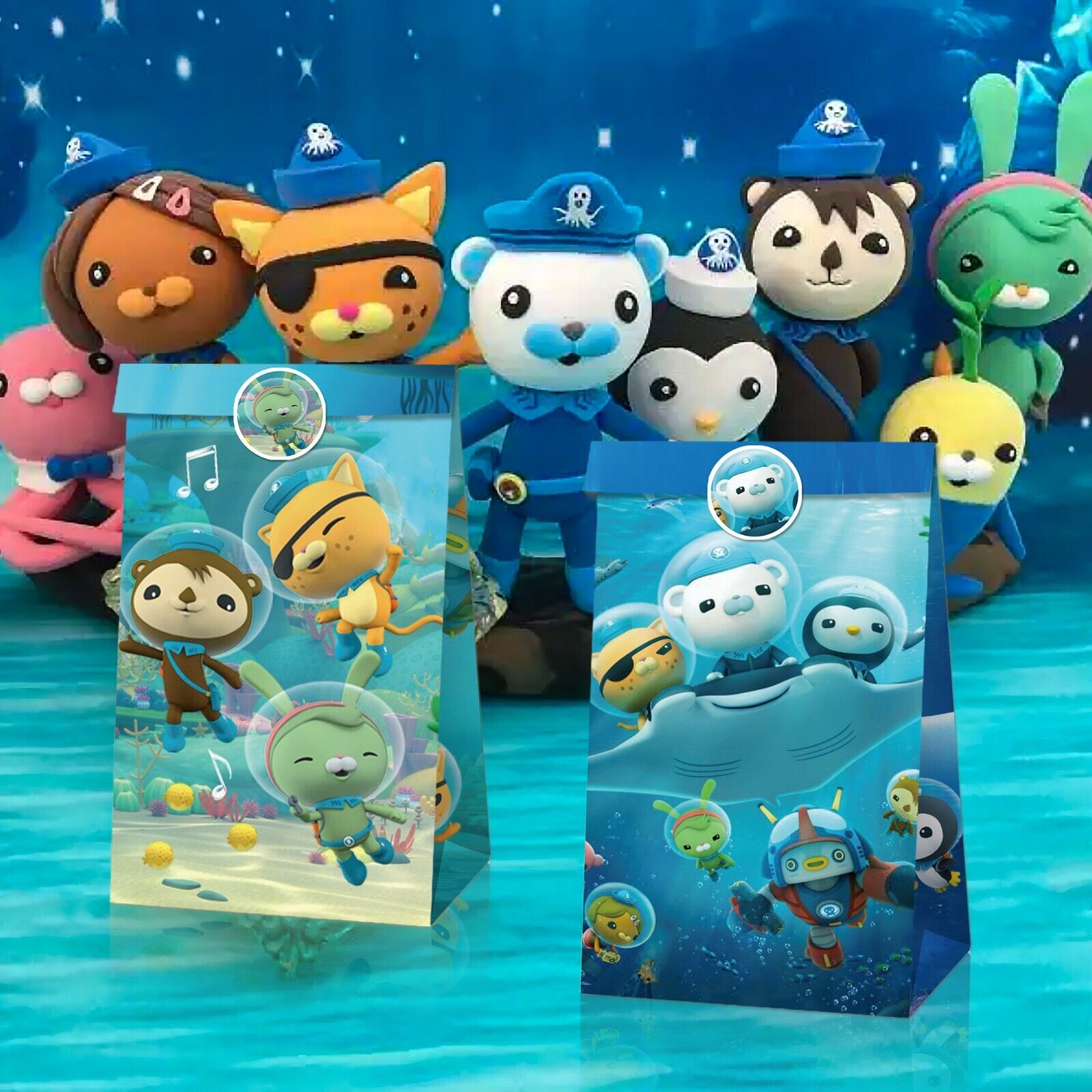 Octonauts Paper Loot Bags 12 Pack and Stickers - Costume Works AU