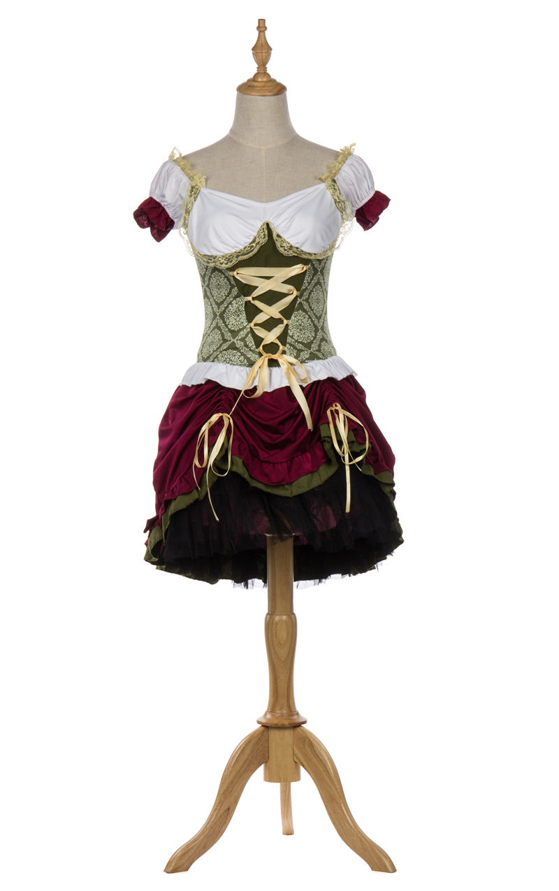 Womens Oktoberfest Beer Maid Renaissance Wench Tavern Short Dress Costume