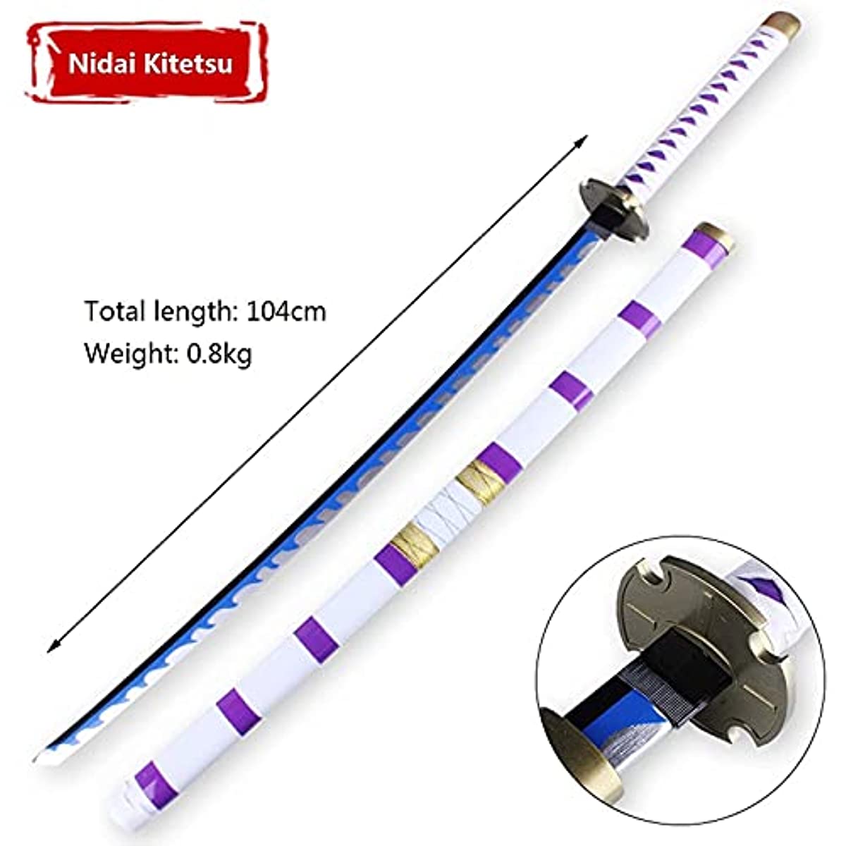 One Piece Luffy Nidai Kitetsu Katana Wooden Sword - Costume Works AU