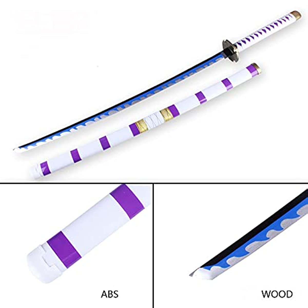 One Piece Luffy Nidai Kitetsu Katana Wooden Sword - Costume Works AU