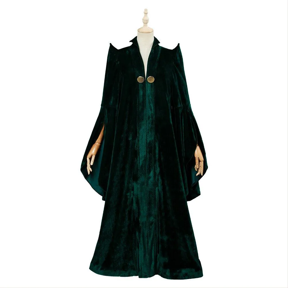 Professor Minerva McGonagall Wizard School Witch Green Robe Costume