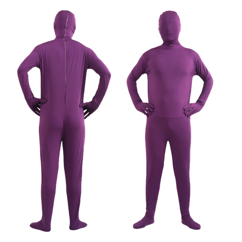 Kids Adult Purple Invisible Morph Suit Spandex Second Skin Costume