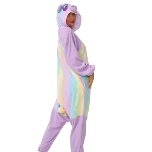 Purple Rainbow Bear Onesie Costume Kigurumi Pajamas