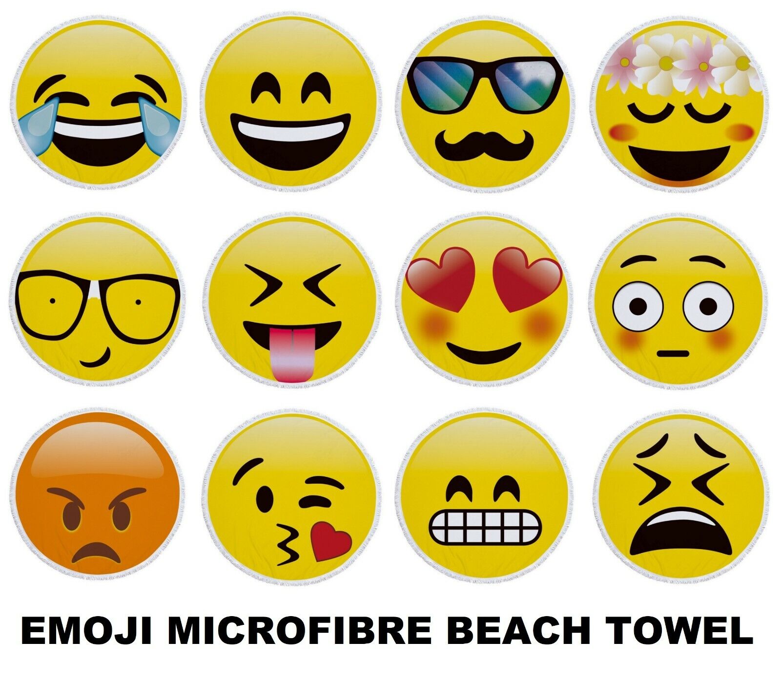 Emoji Novelty Beach Towel