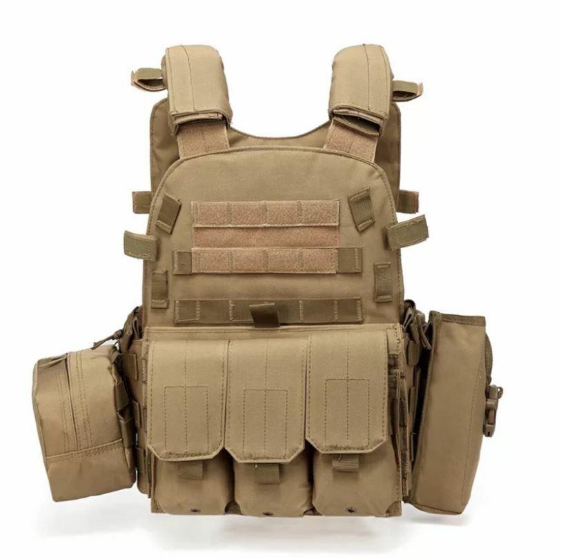 Premium MOLLE Tactical Vest Army Combat Plate Carrier Paintball Fishing Hunting - Costume Works AU