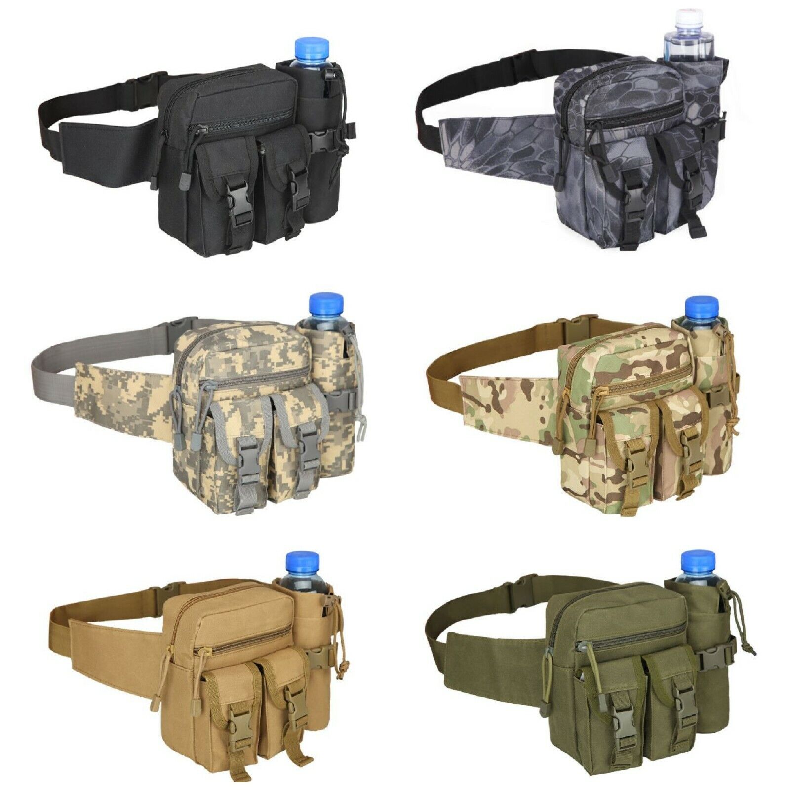 Tactical MOLLE Waist Bag Utility Waist Belt Bag Military Fanny Pack Bum Bag - Costume Works AU