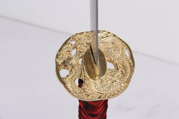 3PC Japanese  Imperial Emperor Red Samurai Katana Sword Set with Stand