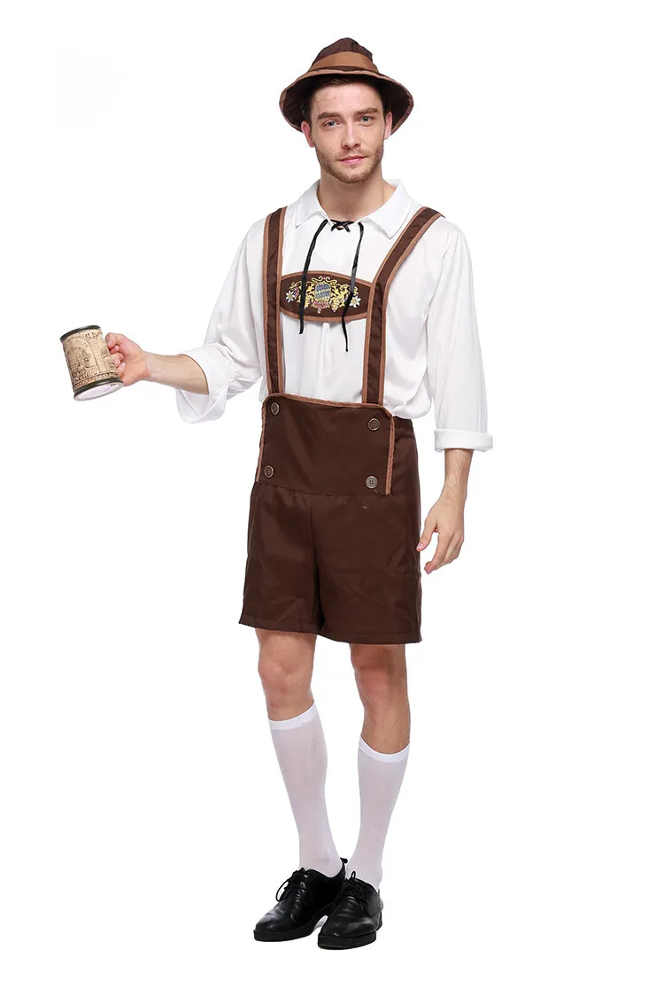 Mens Oktoberfest Lederhosen Beer Man Costume