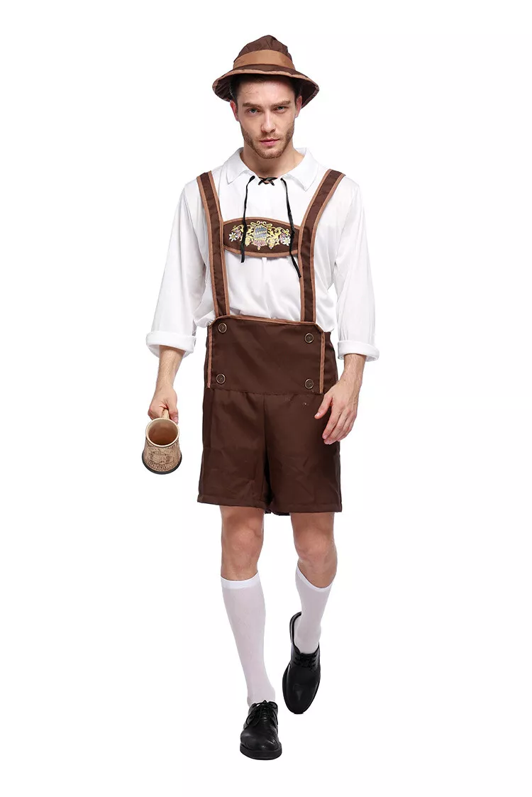 Mens Oktoberfest Lederhosen Beer Man Costume