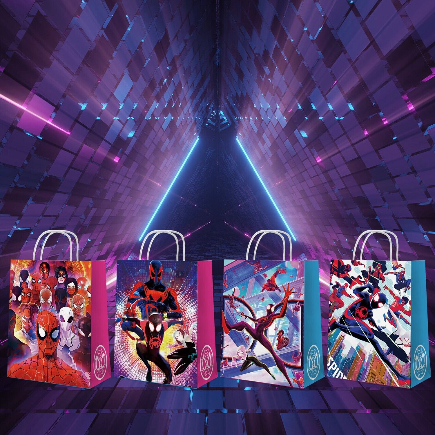 Spiderman Across the Spider-Verse Paper Loot Bags 12 Pack - Costume Works AU