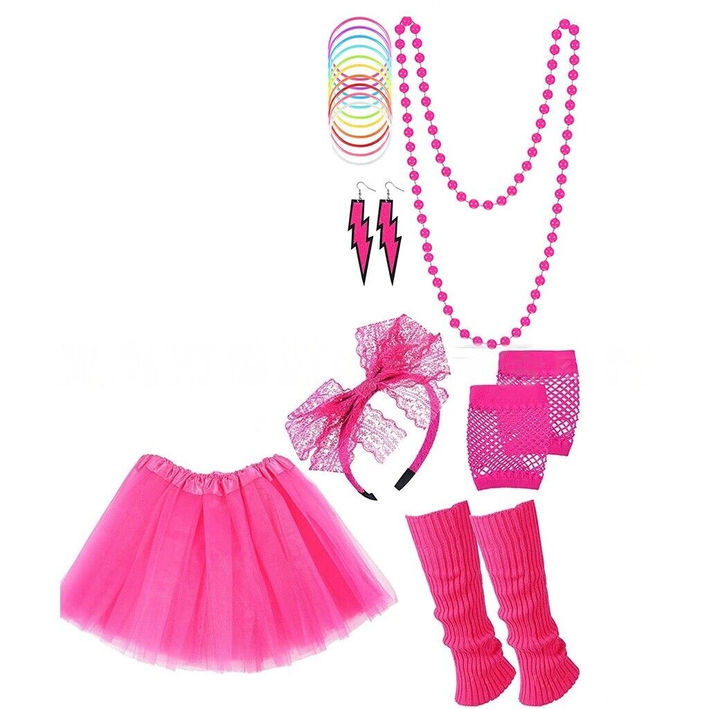 80s Party Tutu Leg Warmers Skirt Accessories Set
