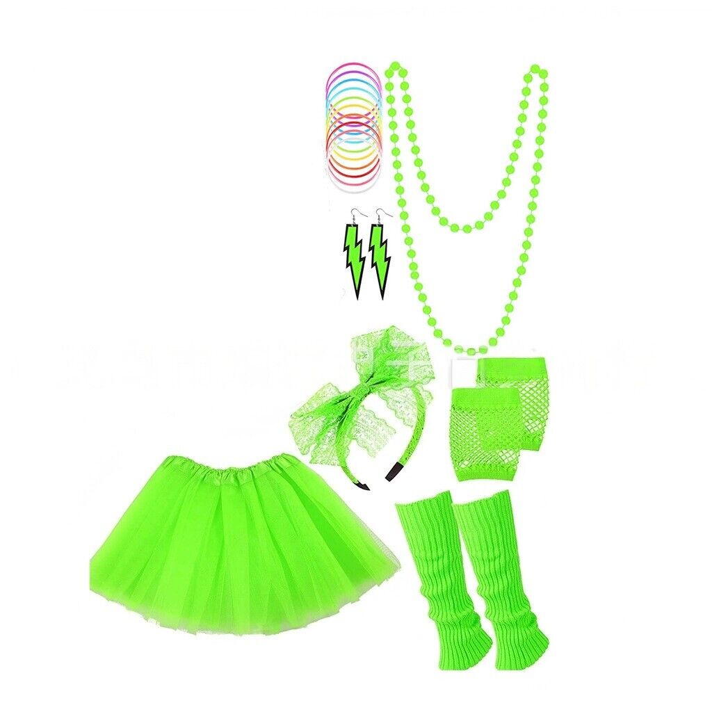 80s Party Tutu Leg Warmers Skirt Accessories Set