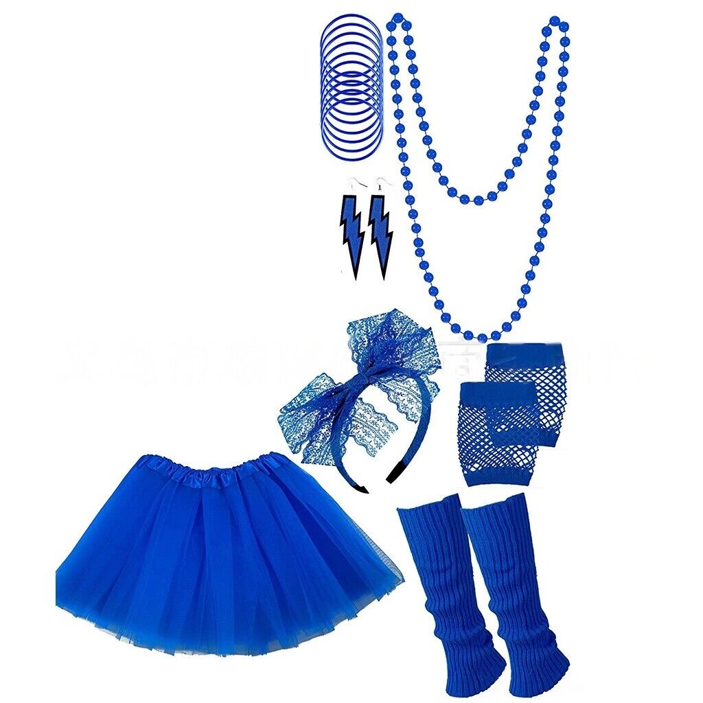 80s Party Tutu Leg Warmers Skirt Accessories Set
