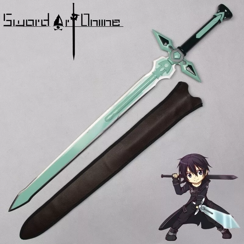 Sword Art Online Kirito Elucidator & Dark Repulser Metal Sword Free Stand