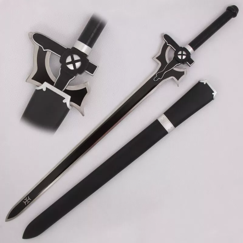 Sword Art Online Kirito Elucidator & Dark Repulser Metal Sword Free Stand