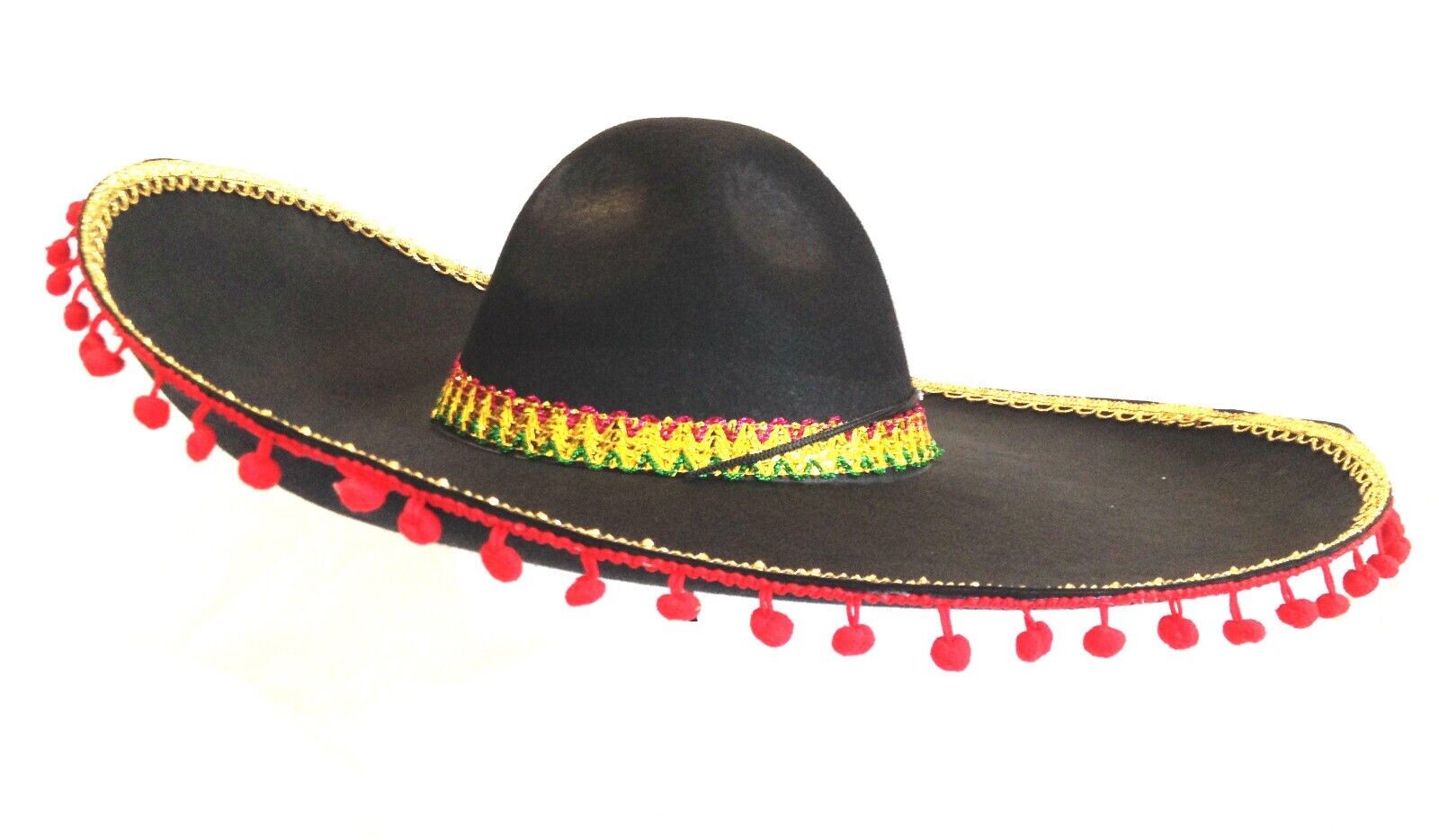 Mexican Costume Poncho Sombrero Set Spanish Wild West Fancy Dress Cosplay-Costume Works AU