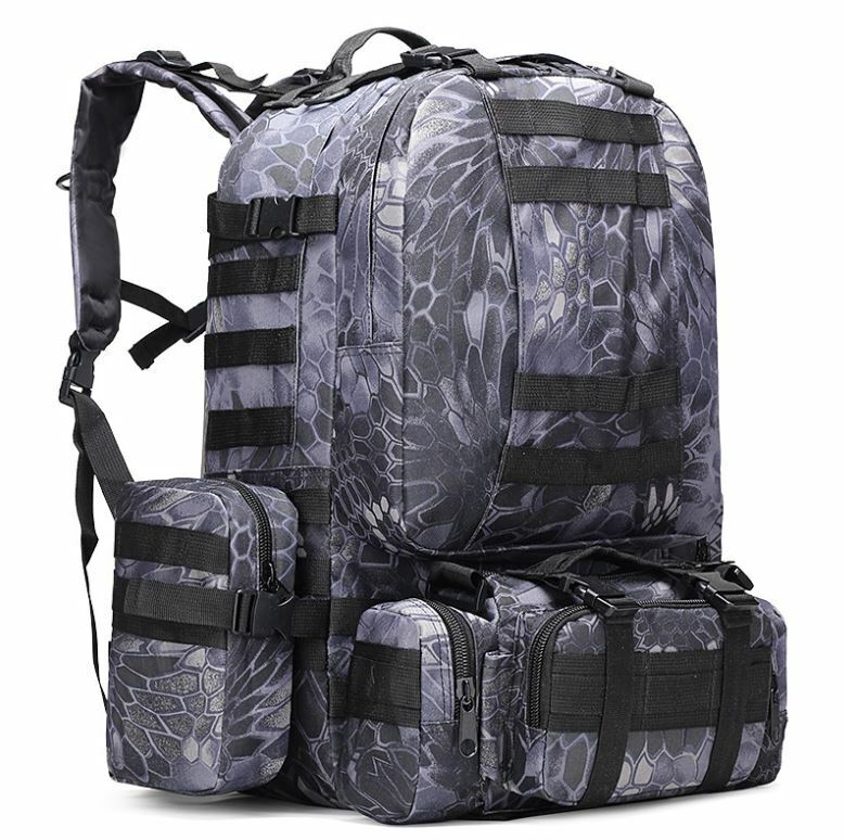 55L Tactical MOLLE Backpack Outdoor Hiking Camping Rucksack Military Bag - Costume Works AU