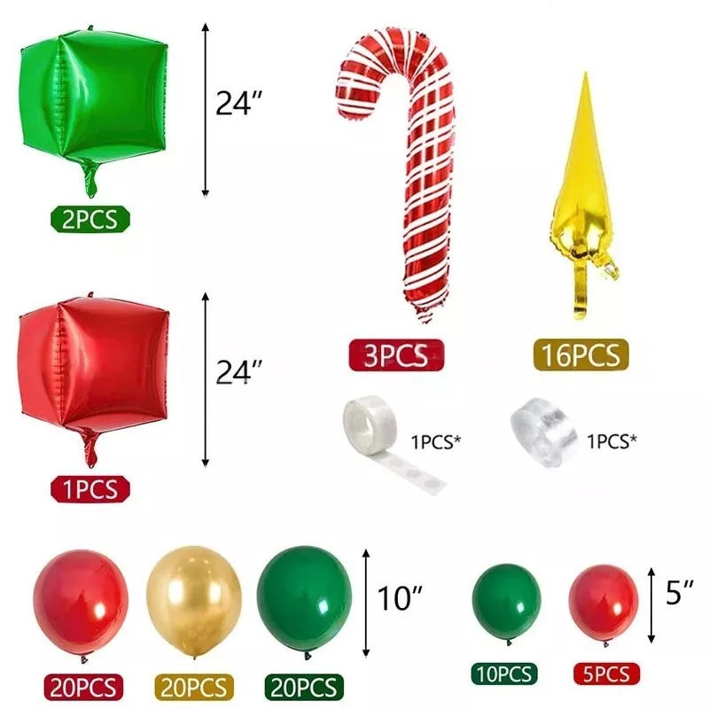 Christmas Balloon Garland Arch Kit Xmas Themed Party Decor