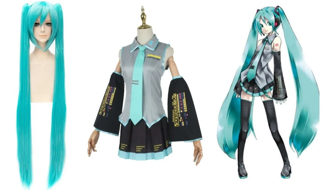 Hatsune Miku Vocaloid Cosplay Anime Costume Uniform Headset Wig-Costume Works AU
