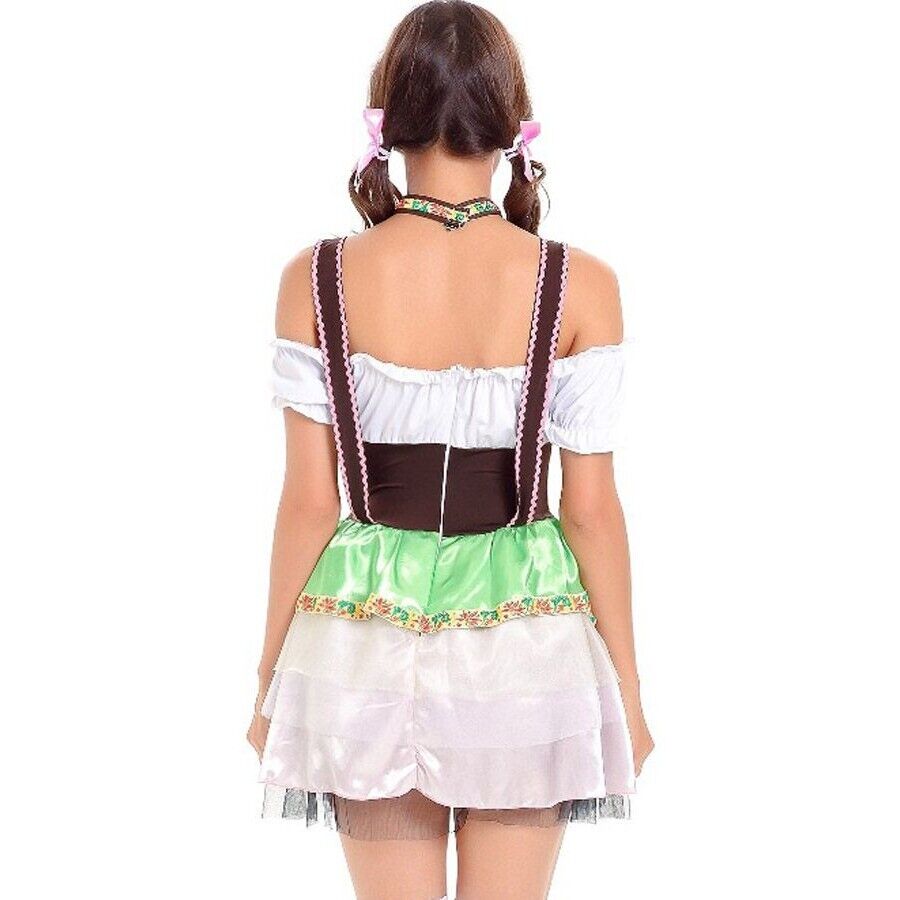 Womens Oktoberfest Beer Maid Dirndl Green Dress Costume - Costume Works AU