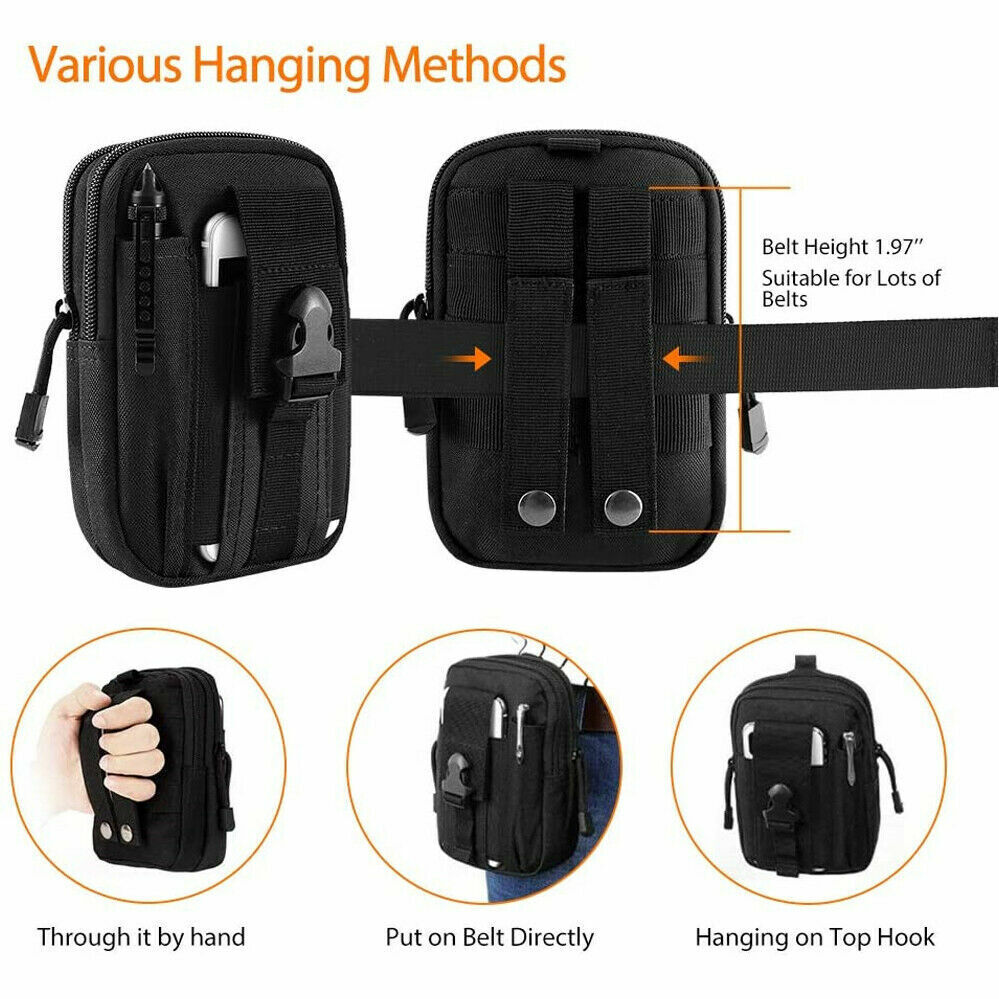 Tactical Molle Pouch Waist Belt Bag Multi Purpose Military Utility Bag Travel - Costume Works AU