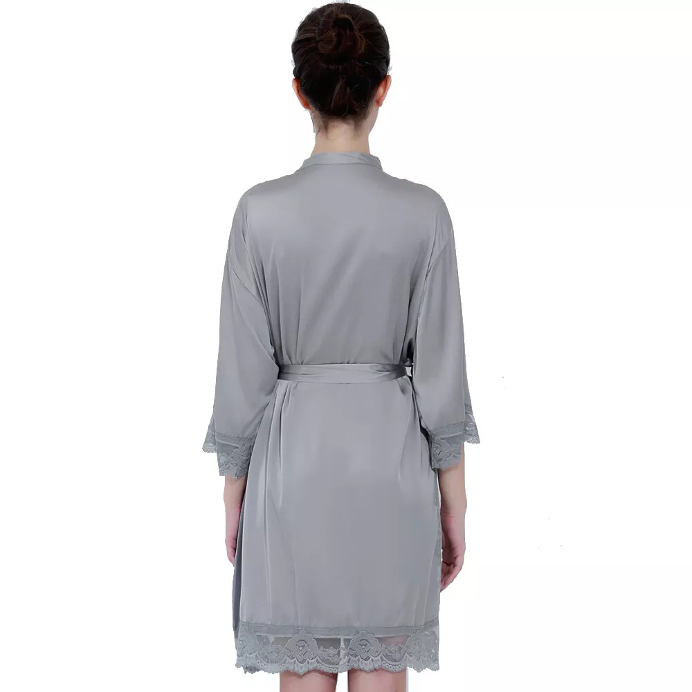 Lace Satin Wedding Bridal Robe Bride Bridesmaid Sleepwear Dressing Gown