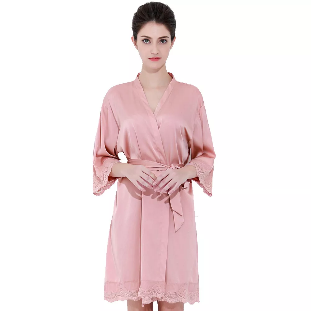Lace Satin Wedding Bridal Robe Bride Bridesmaid Sleepwear Dressing Gown