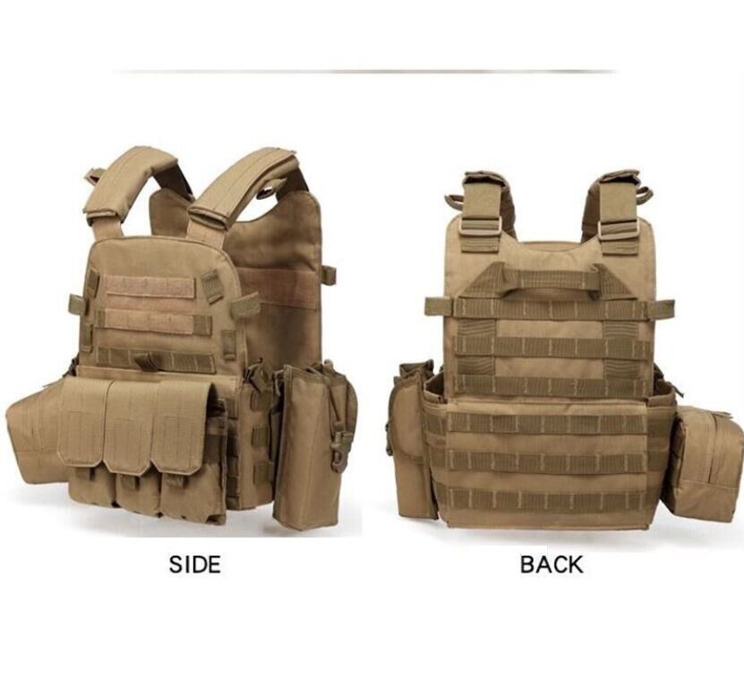 Premium MOLLE Tactical Vest Army Combat Plate Carrier Paintball Fishing Hunting - Costume Works AU