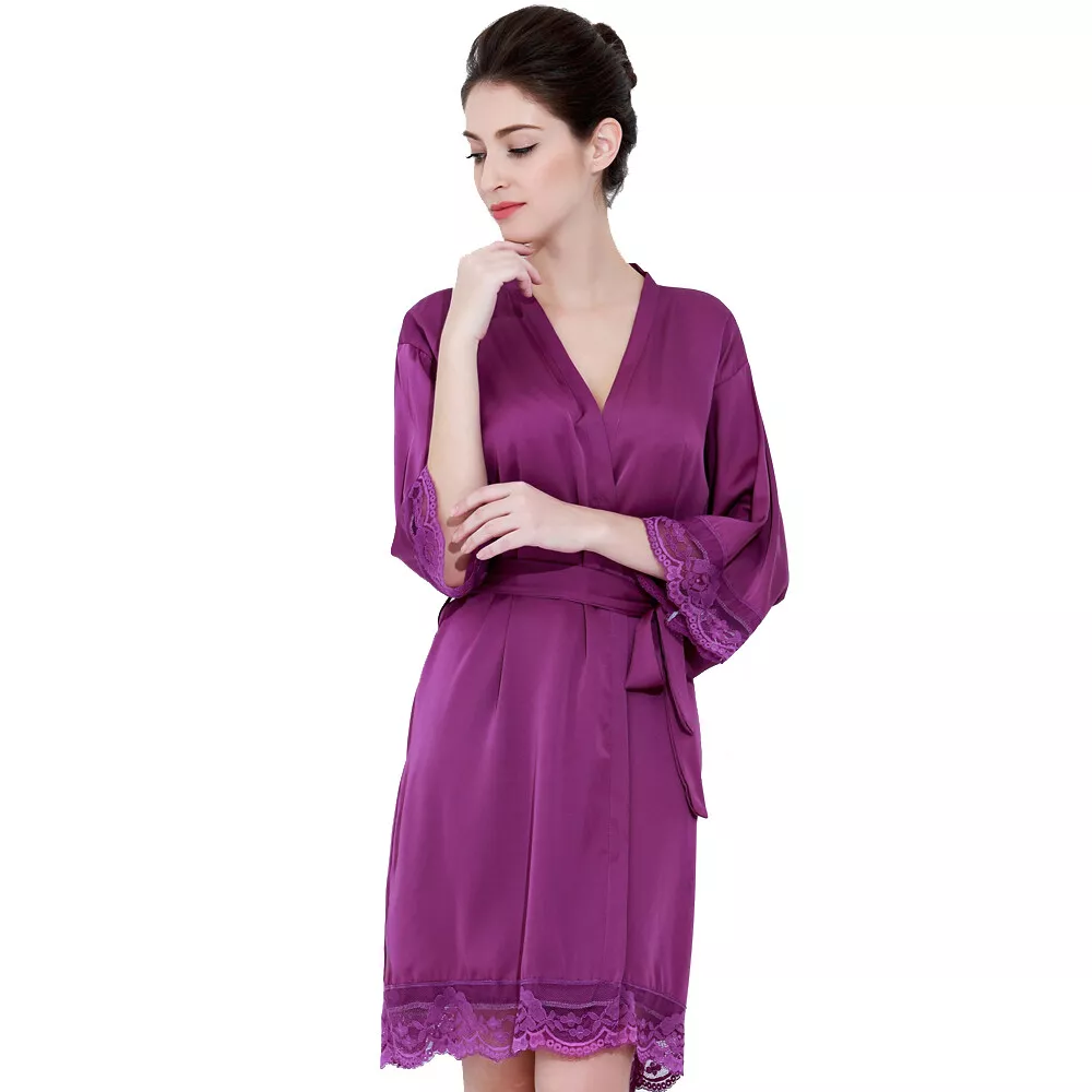 Lace Satin Wedding Bridal Robe Bride Bridesmaid Sleepwear Dressing Gown