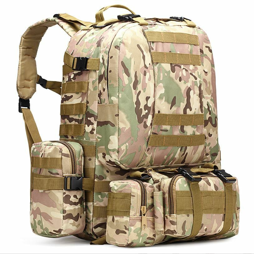 55L Tactical MOLLE Backpack Outdoor Hiking Camping Rucksack Military Bag - Costume Works AU