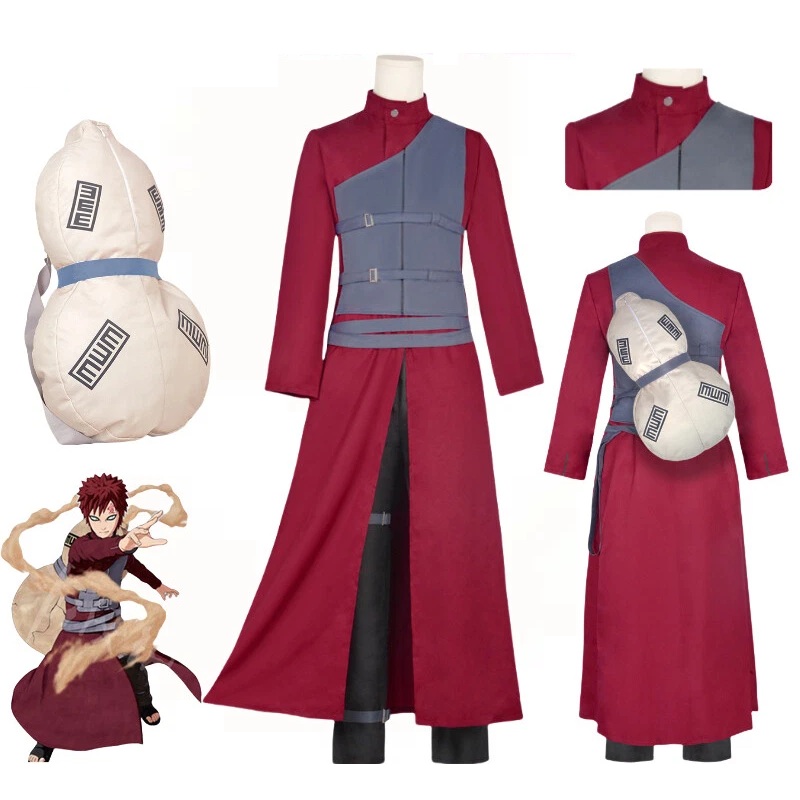 Naruto Gaara Costume Ninja Anime Cosplay 