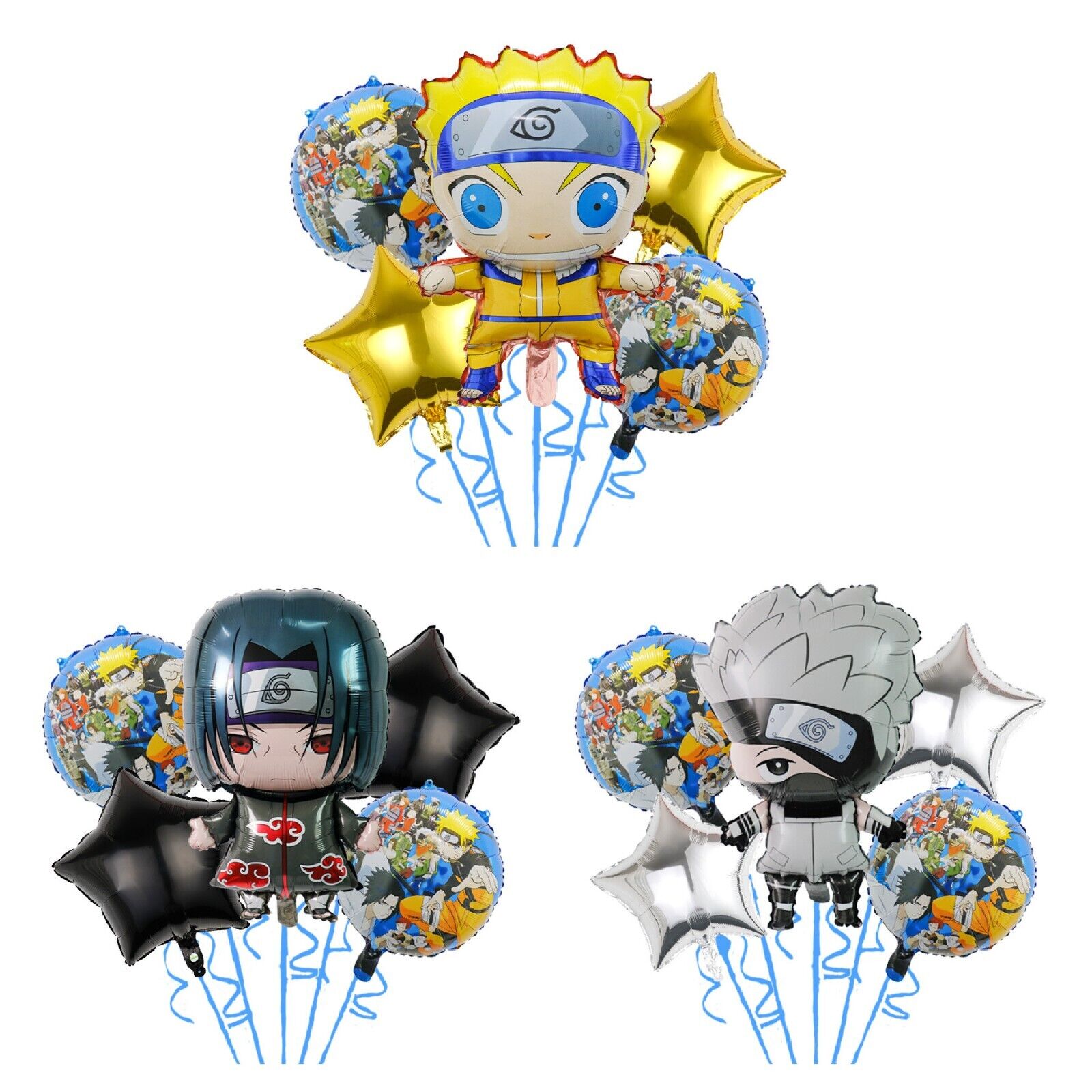 Naruto Itachi Kakashi Foil Balloon Bouquet - Costume Works AU