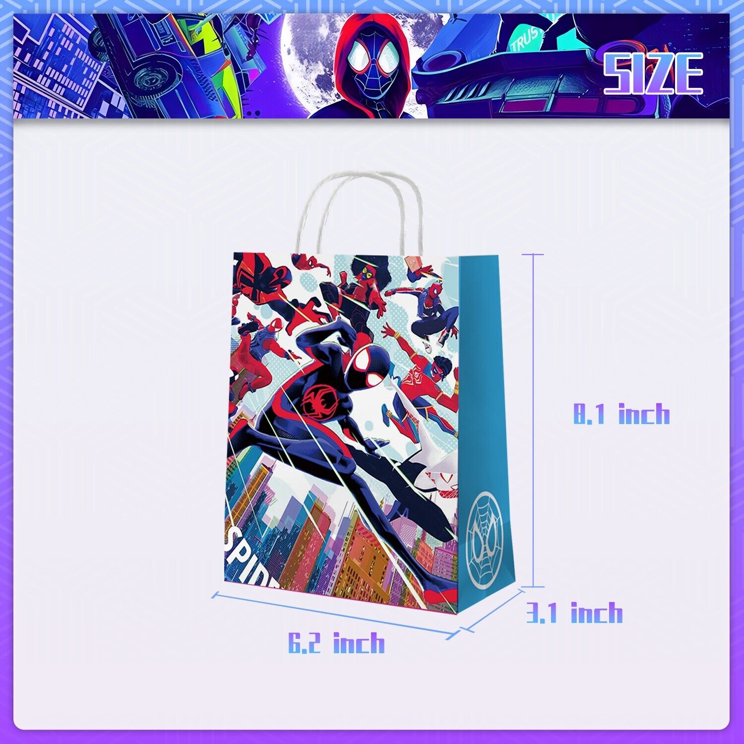 Spiderman Across the Spider-Verse Paper Loot Bags 12 Pack - Costume Works AU