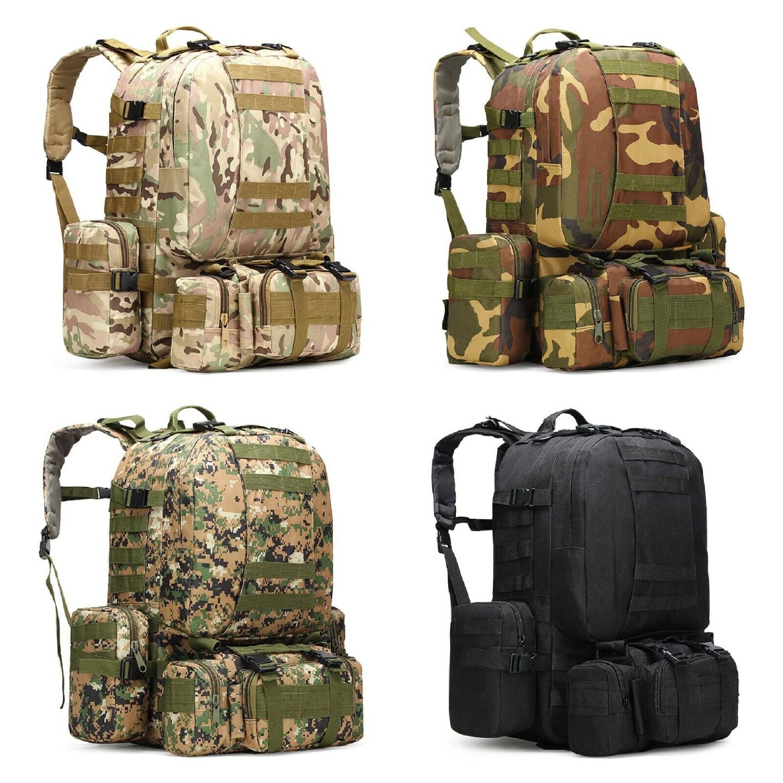 55L Tactical MOLLE Backpack Outdoor Hiking Camping Rucksack Military Bag - Costume Works AU