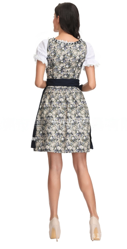 Womens Oktoberfest Beer Maid Traditional Dirndl Blue Dress Costume - Costume Works AU