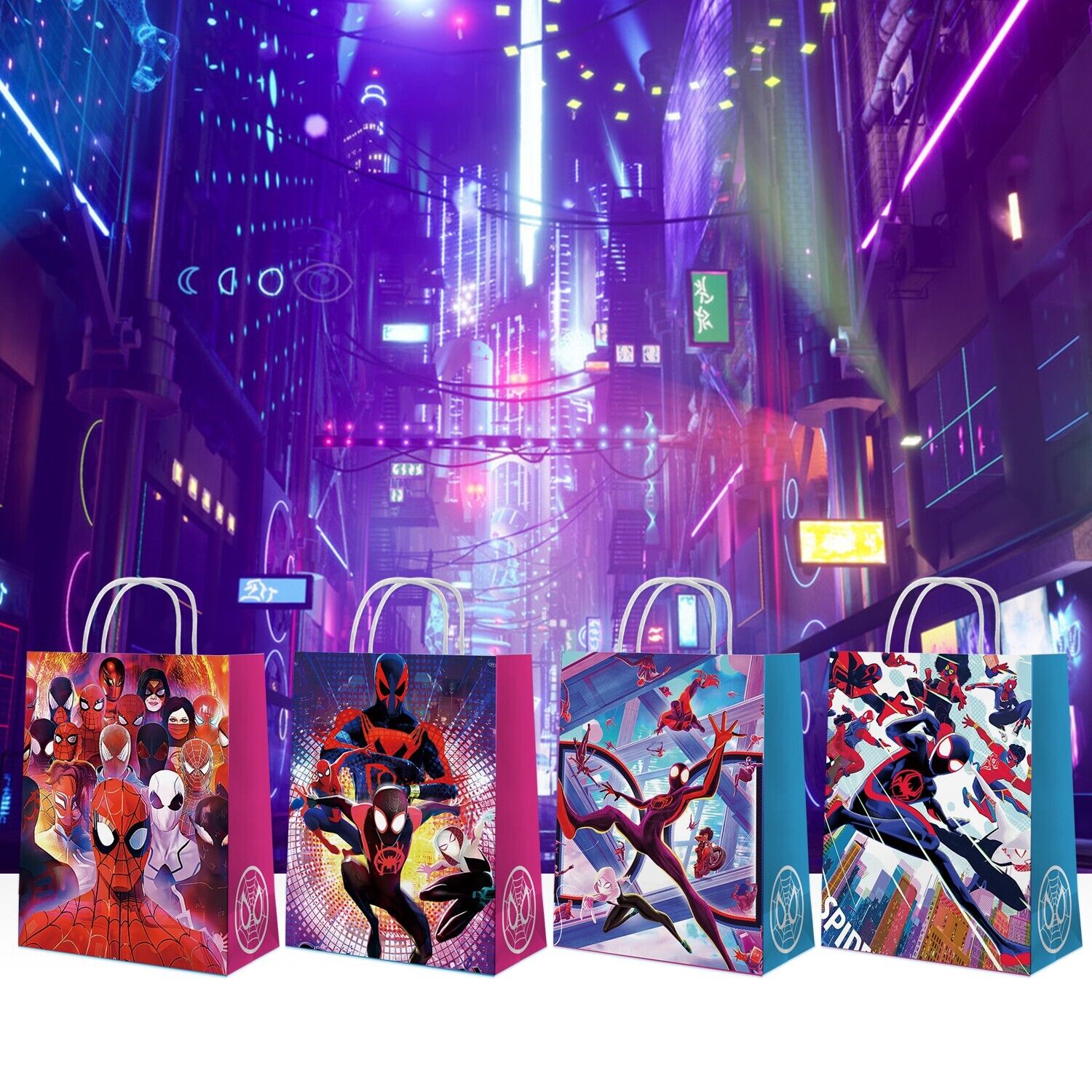 Spiderman Across the Spider-Verse Paper Loot Bags 12 Pack - Costume Works AU