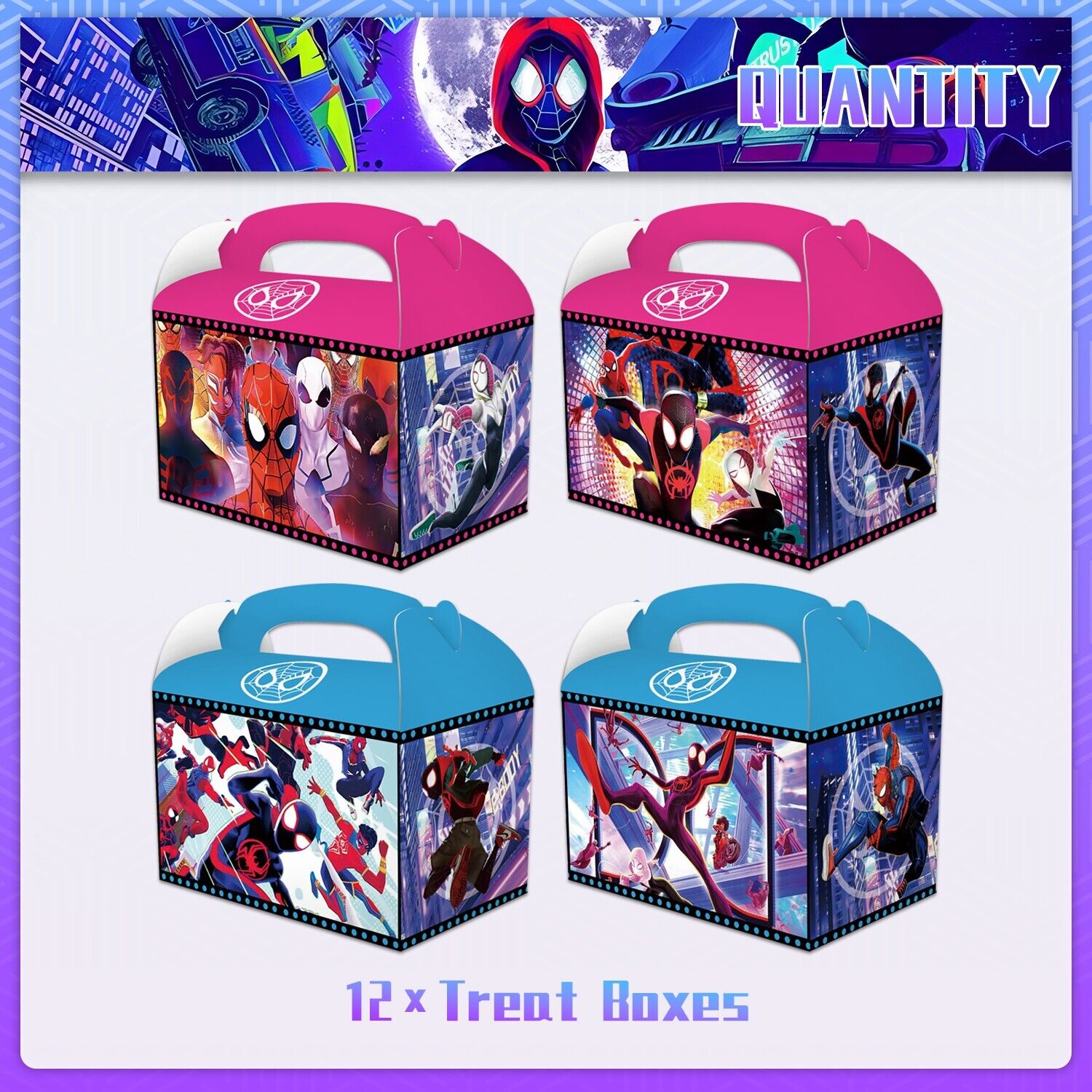 Spiderman Across the Spider-Verse Party Favour Loot Boxes 12 Pack - Costume Works AU