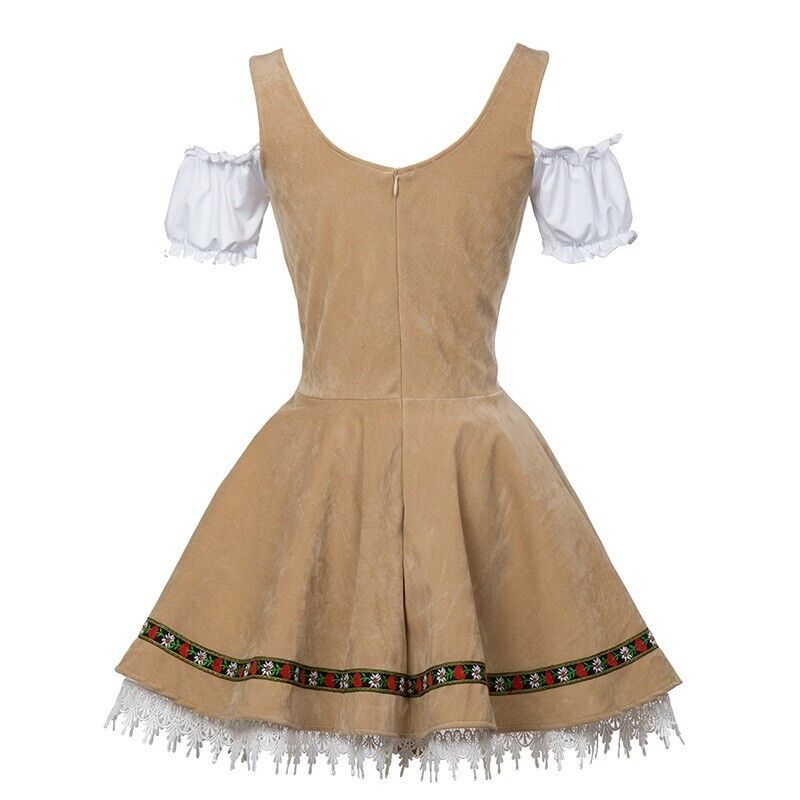 Womens Oktoberfest Beer Maid Dirndl Tan Dress Costume - Costume Works AU