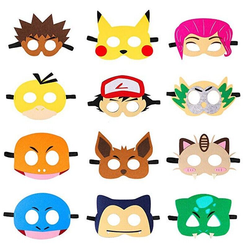 12PC Pokemon Kids Felt Masks - Costume Works AU
