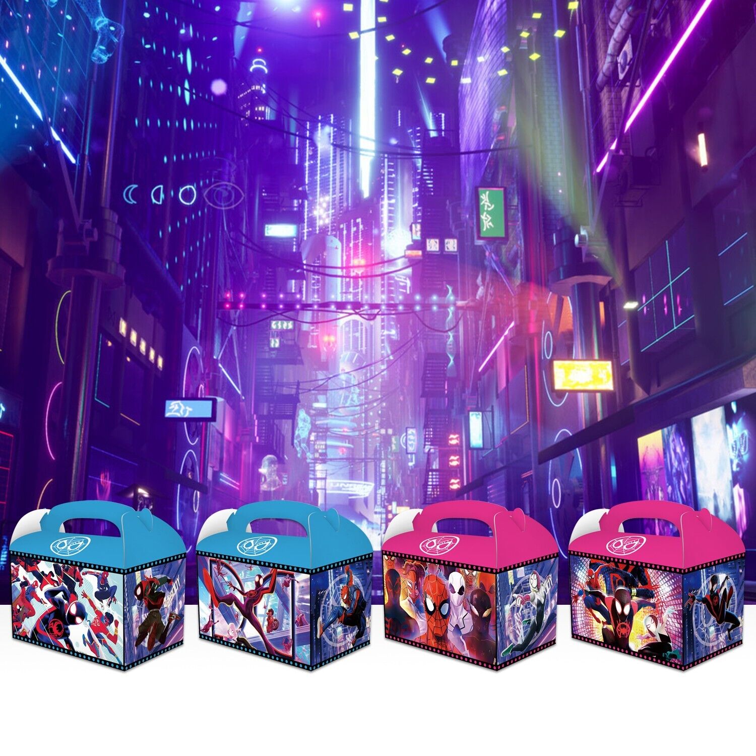 Spiderman Across the Spider-Verse Party Favour Loot Boxes 12 Pack - Costume Works AU