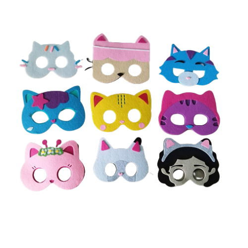 9PC Gabby's Dollhouse Kids Felt Masks - Costume Works AU
